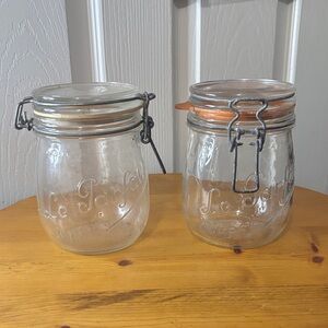 Le Parfait Glass Jars with Metal Clasp .75l Set